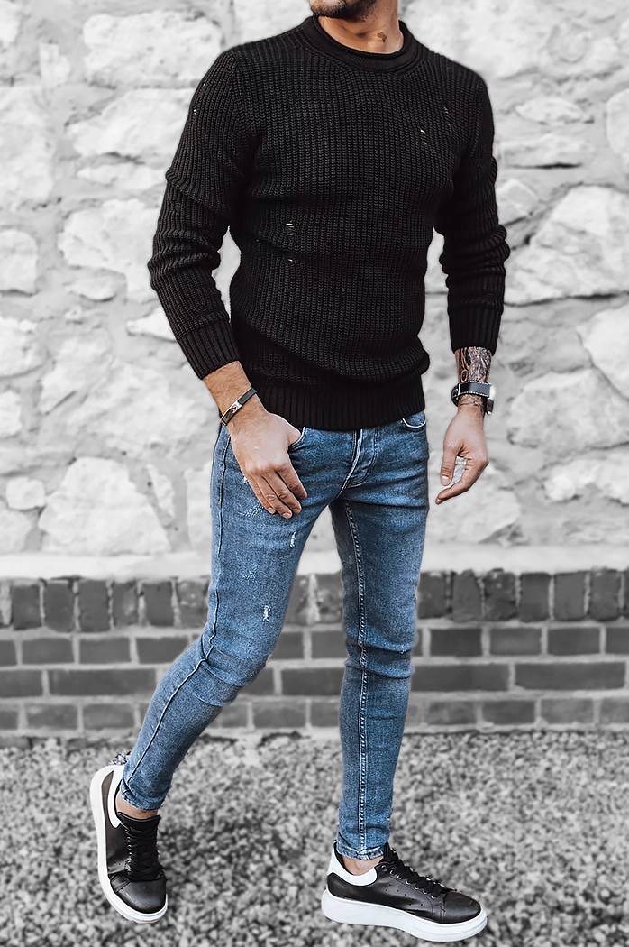 Herren Klassische Pullover Farbe Schwarz DSTREET WX1991