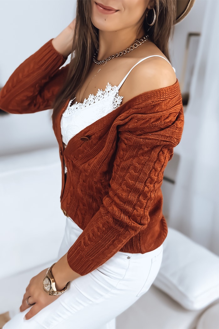 Damen Strickjacke RIGLA Farbe Camel DSTREET MY1639