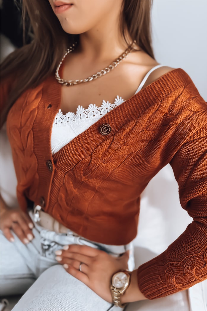 Damen Strickjacke NISTEL Farbe Camel DSTREET MY1684