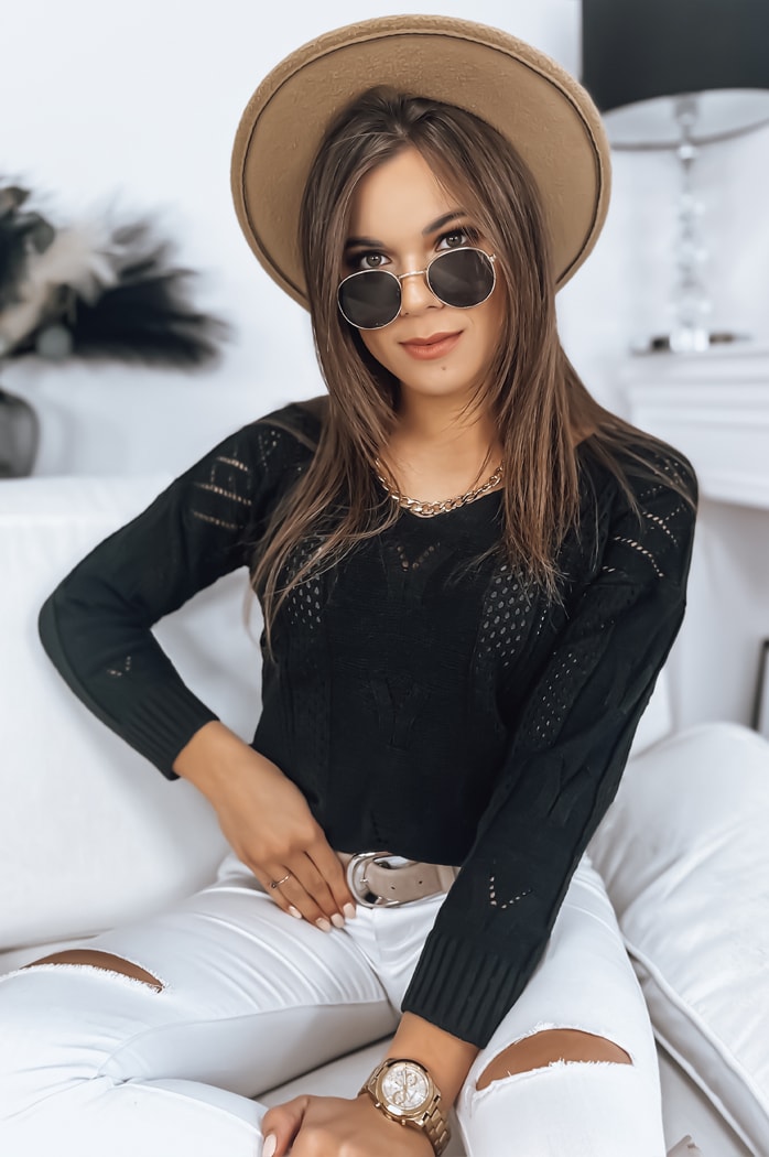 Damen Lange Pullover DARIA Farbe Schwarz DSTREET MY1722