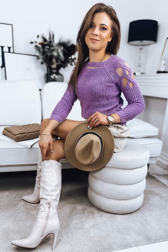 Damen Kurze Pullover LAYSI Farbe Violett DSTREET MY1747