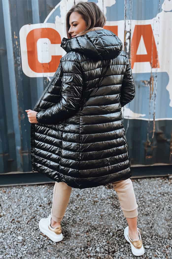 Damen Lange Mantel LESSI Farbe Schwarz DSTREET TY3353