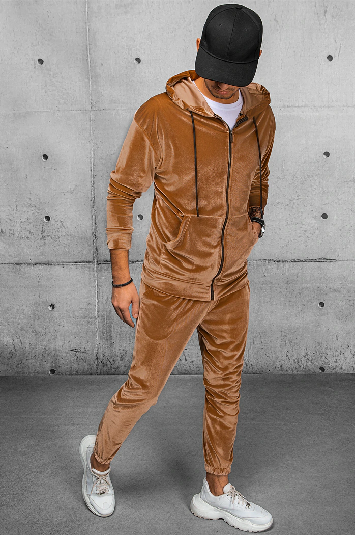 Herren Sweatshirt mit Reißverschluss Farbe Camel DSTREET BX5542