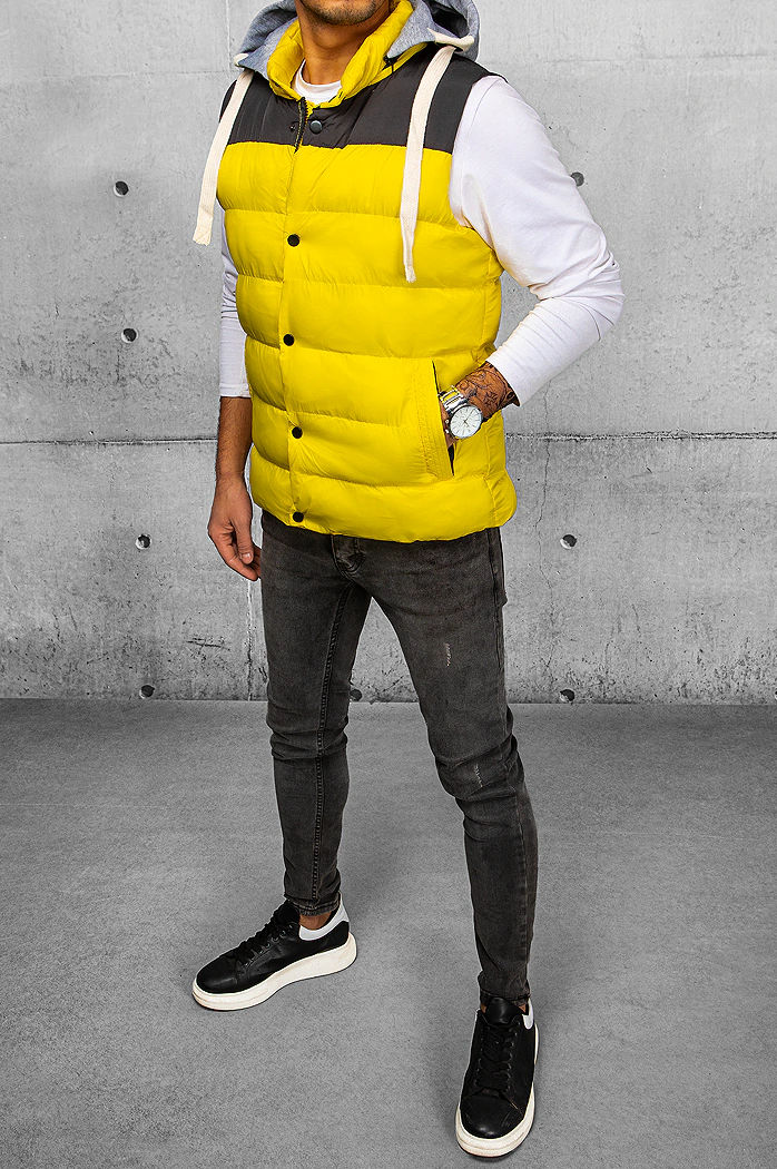 Herren Weste mit Kapuze Gelb Dstreet TX4321