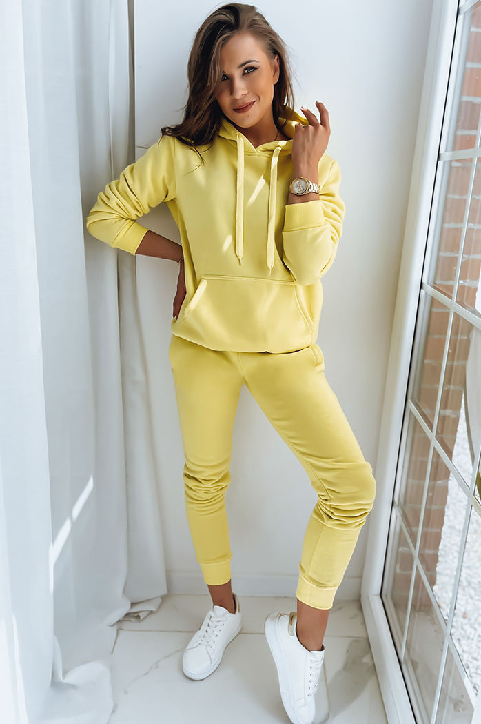 Damen Kapuzenpullover BASIC Gelb Dstreet BY0285z