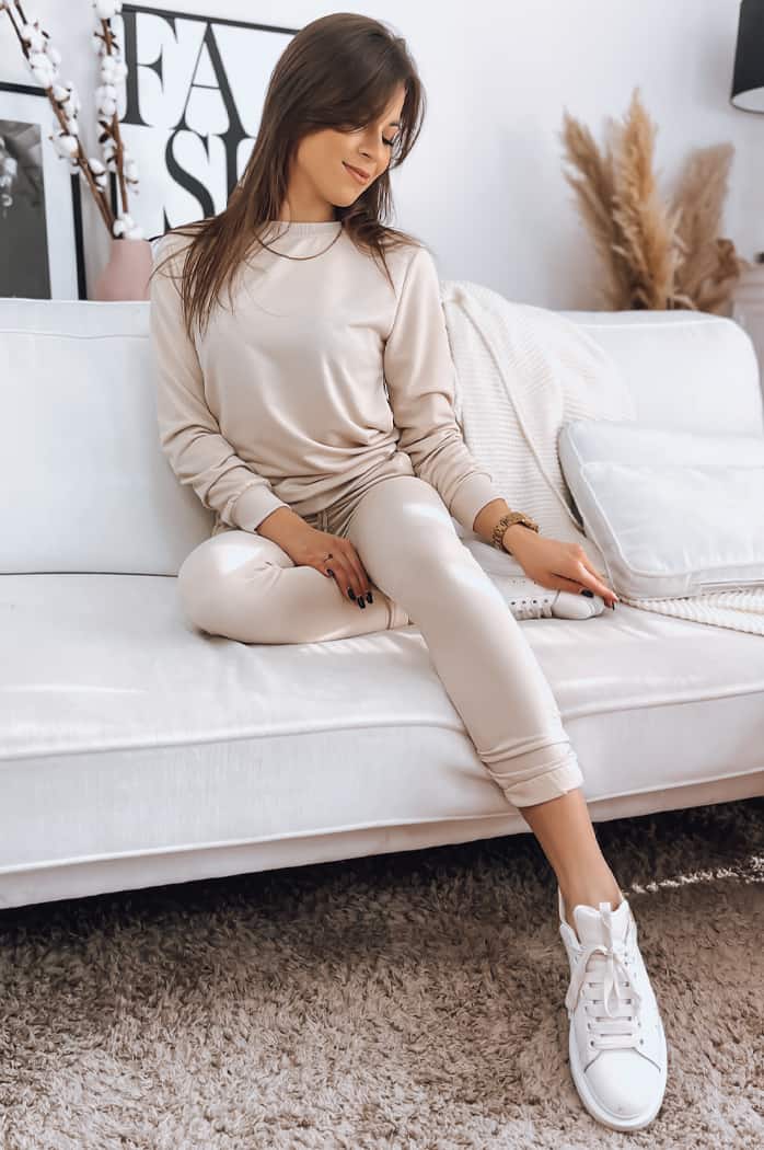 Damen Trainingsanzug-Set MILIAN Farbe Hellbeige DSTREET AY0819