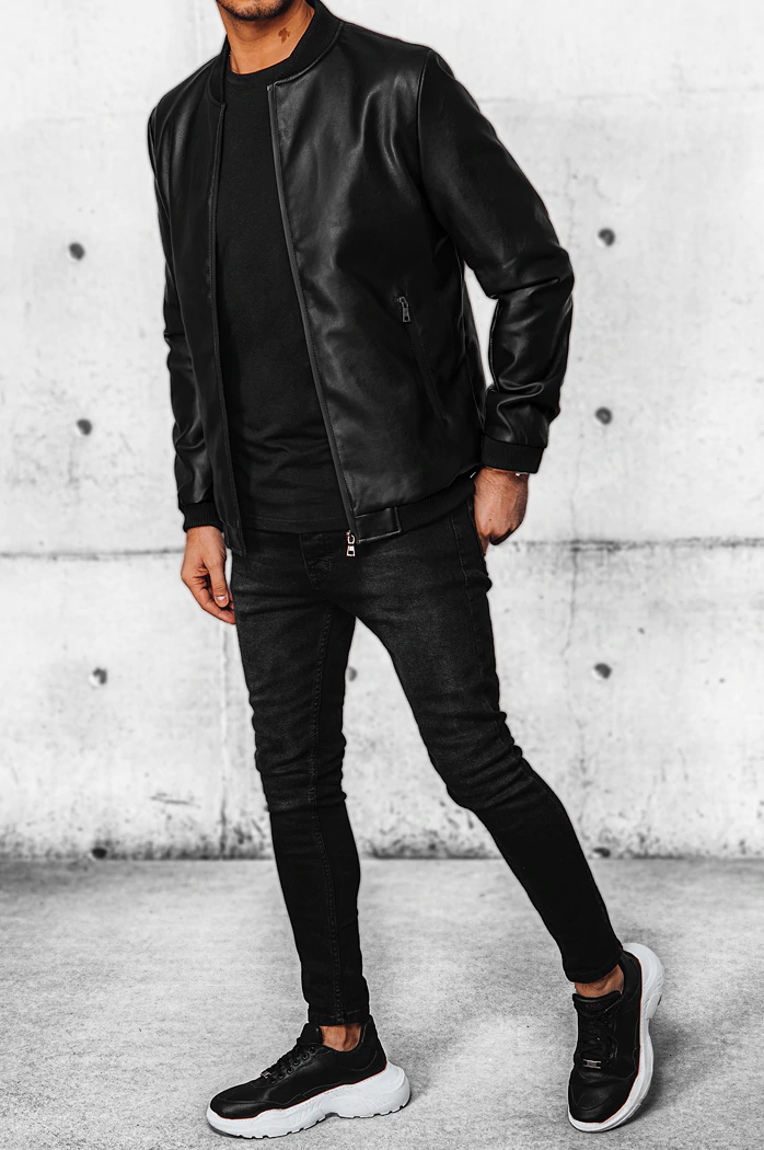 Herren Kunstlederjacke Farbe Schwarz DSTREET TX4331