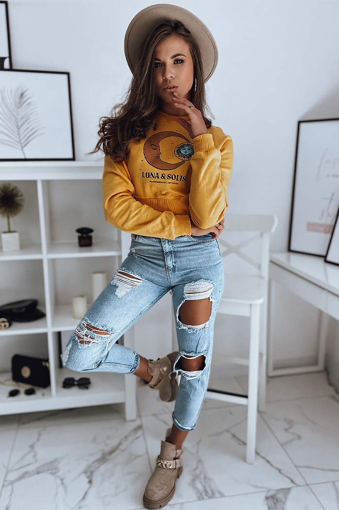 Damen Pullover LUNA Gelb Dstreet BY1168