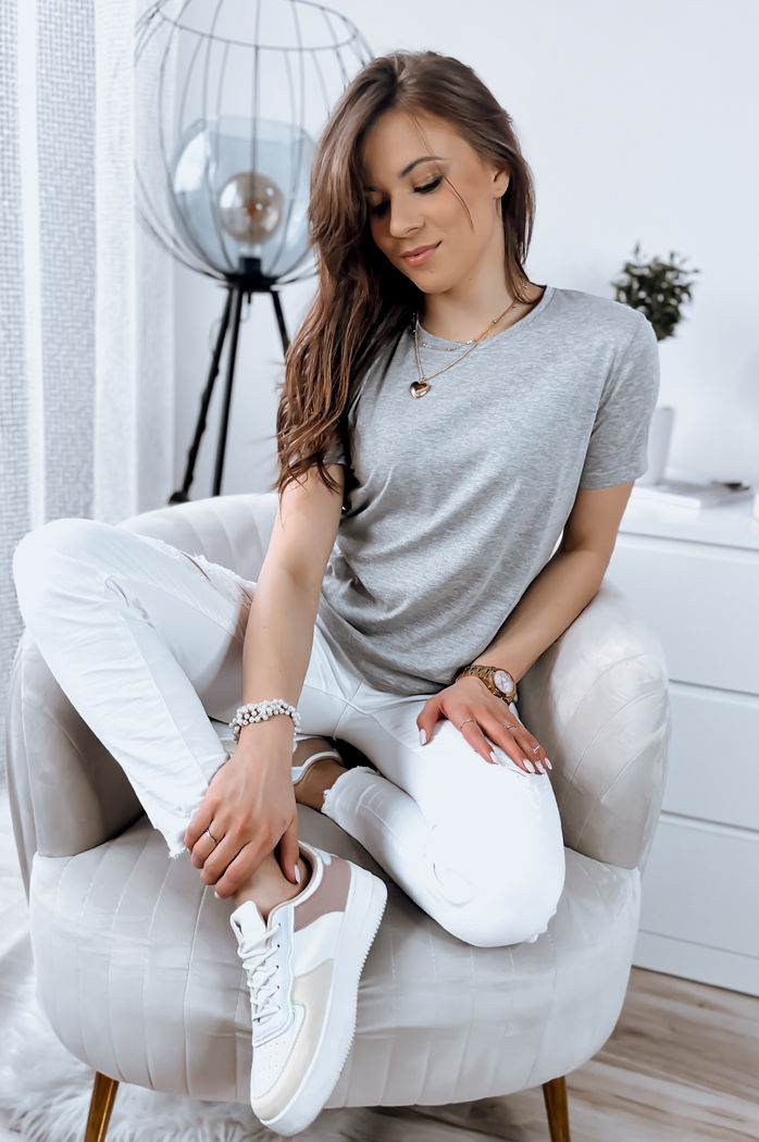 Damen T-shirt MAYLA Hellgrau Dstreet RY2122