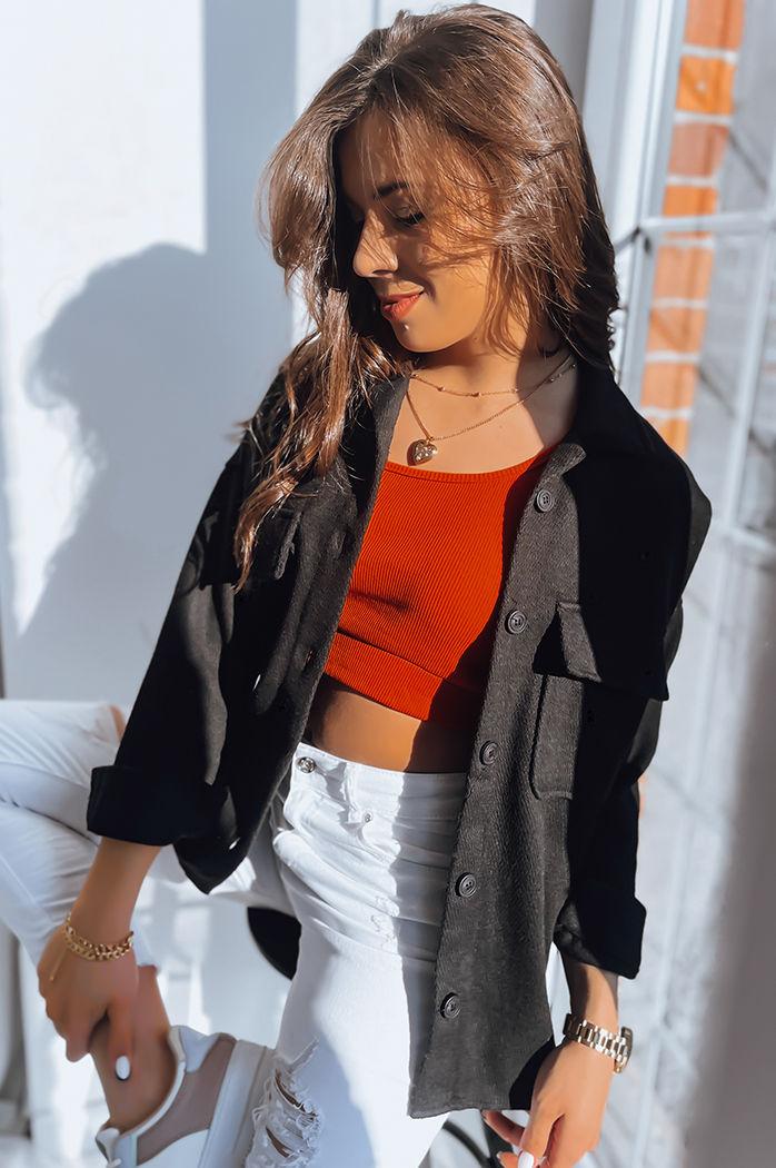 Damen Hemdjacke SUNSET Farbe Schwarz DSTREET TY3509