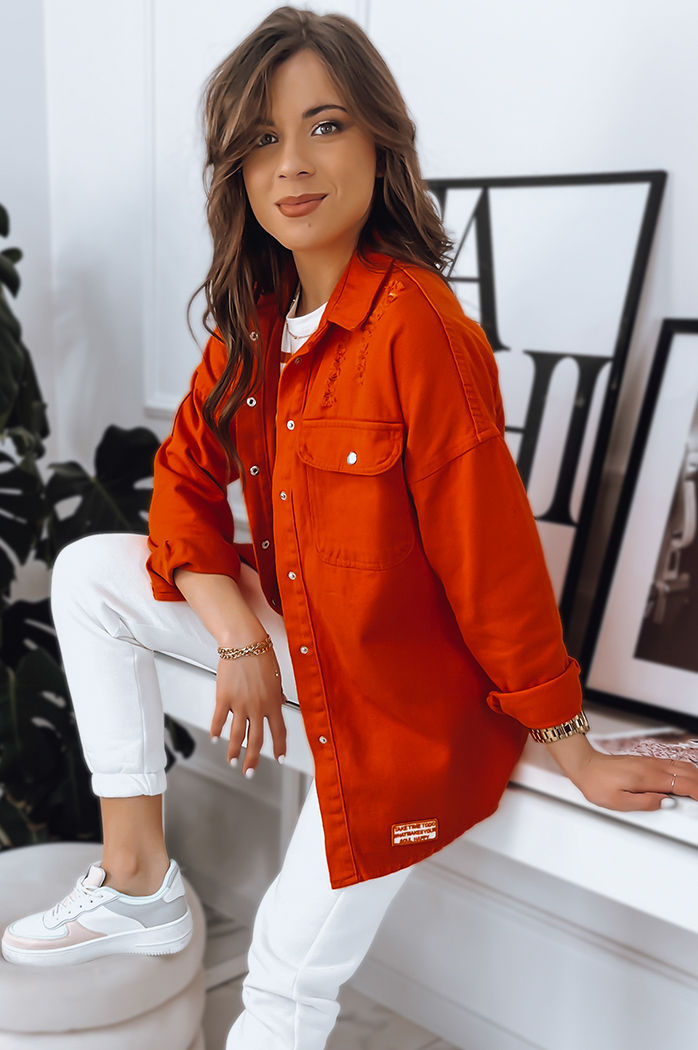Damen Hemdjacke AZZALA  Farbe Orange DSTREET TY3512