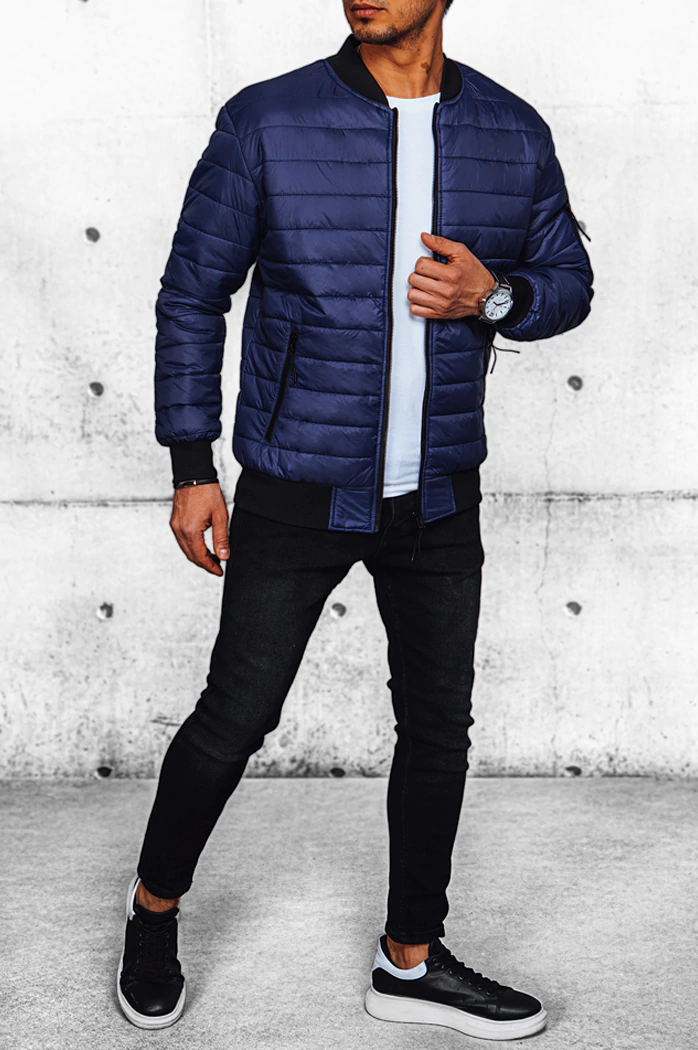 Herren Bomberjacke Gesteppt Dunkelblau Dstreet TX4419