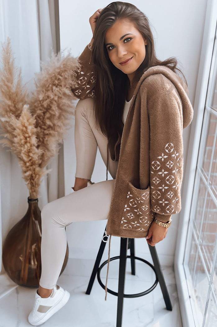 Damen Alpaka Jacke mit Kapuze WINONA camel Dstreet NY0612