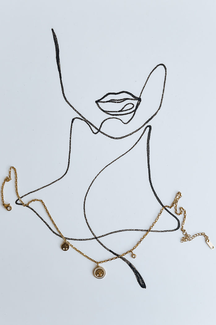 Damen Halskette PLAYA Farbe Gold DSTREET IY0076
