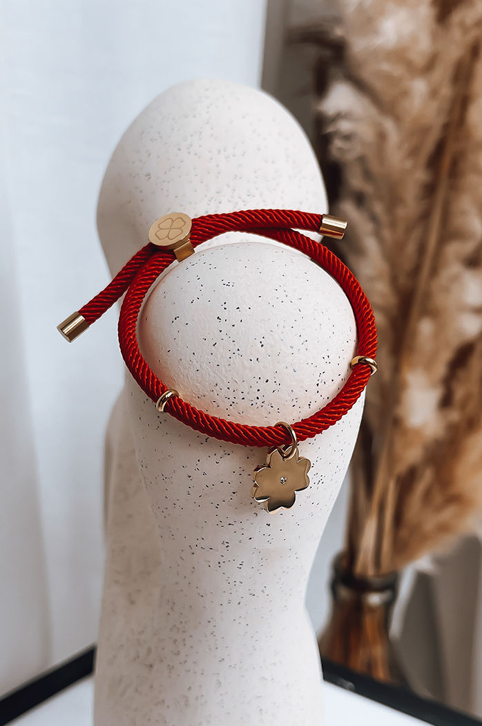 Damenarmband CLOVER Farbe Rot DSTREET LY0061