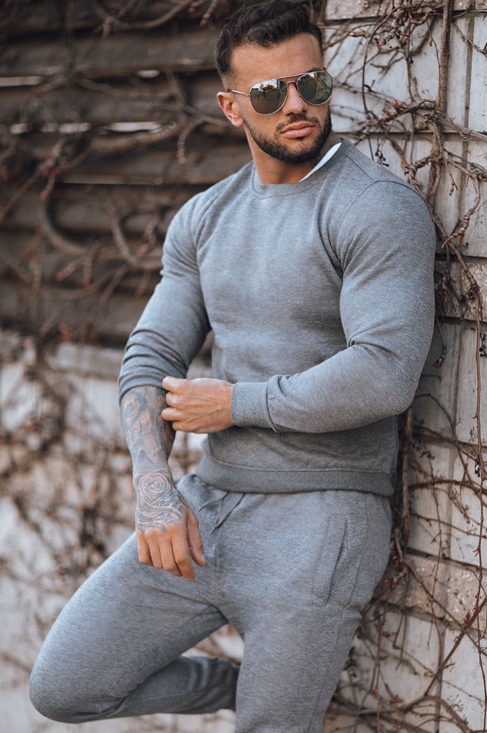 Herren Trainingsanzug Anthrazit Dstreet AX0731