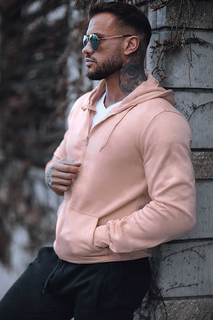 Herren Trainingsanzug-Set Farbe Rosa-Schwarz DSTREET AX0743