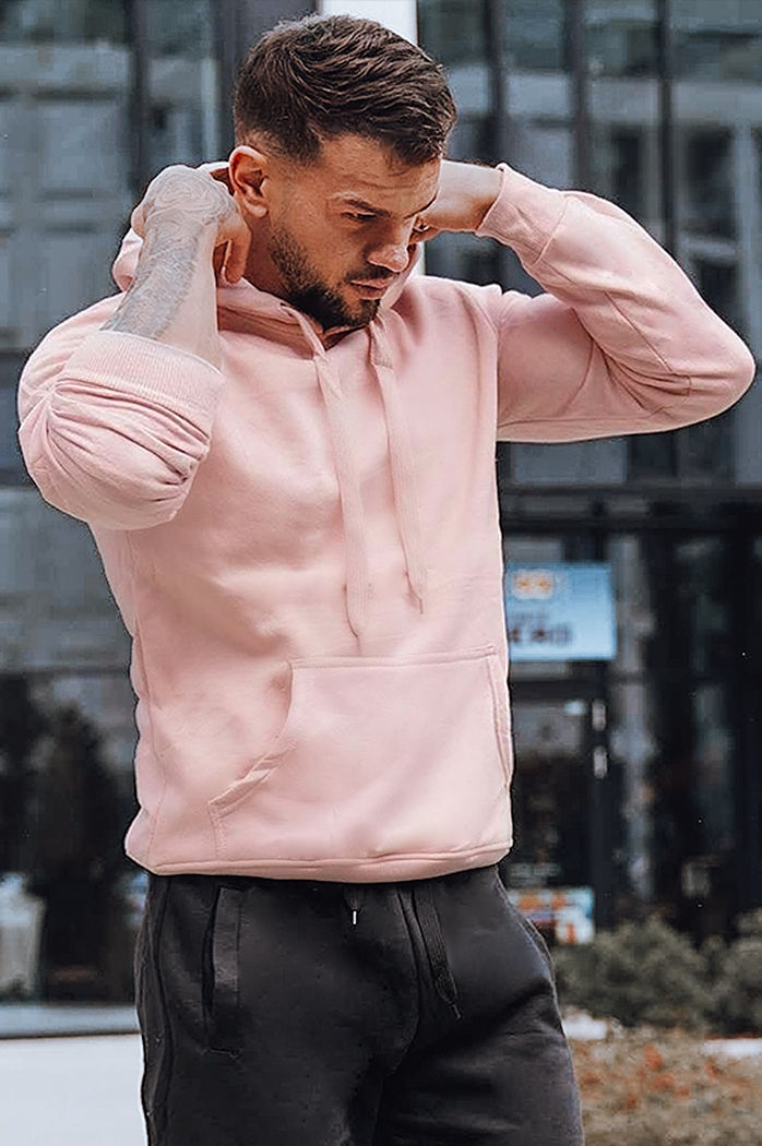 Herren Trainingsanzug-Set Farbe Rosa-Schwarz DSTREET AX0744