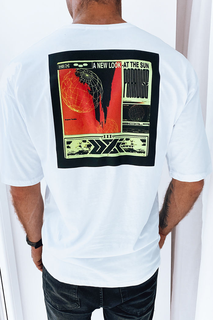 Herren T-shirt mit Aufdruck Weiß Dstreet RX5301