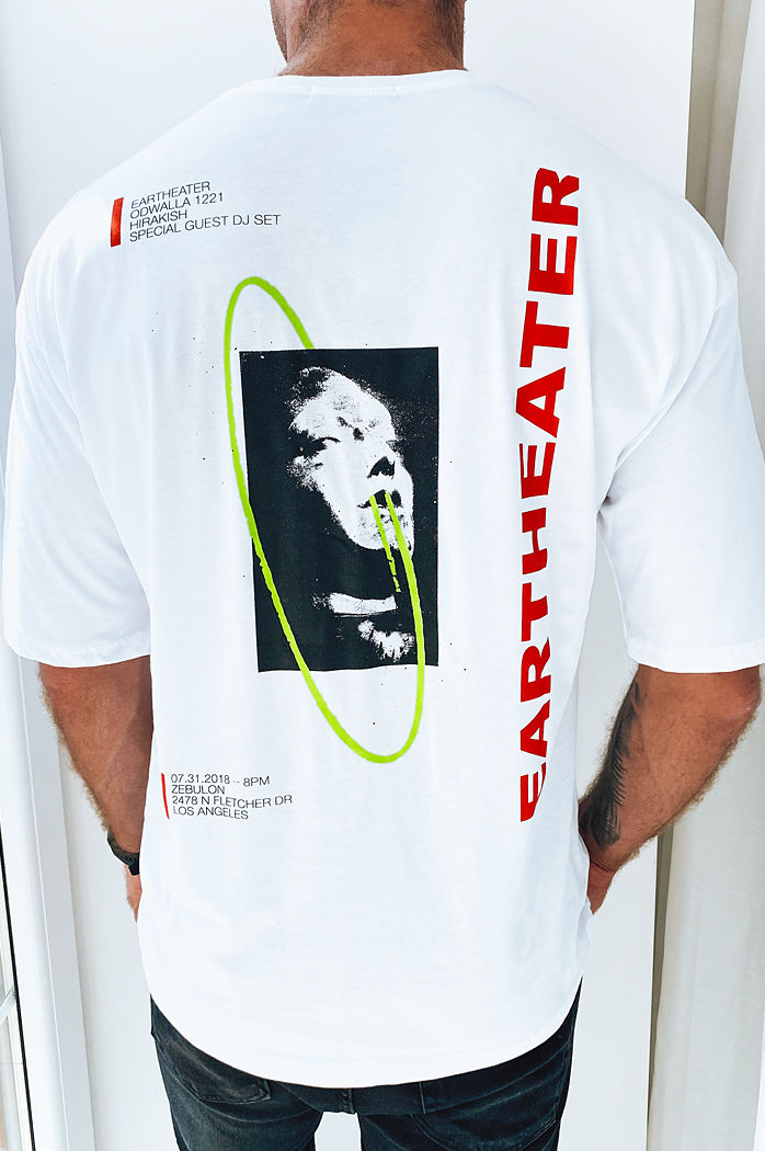 Herren T-shirt mit Aufdruck Weiß Dstreet RX5302