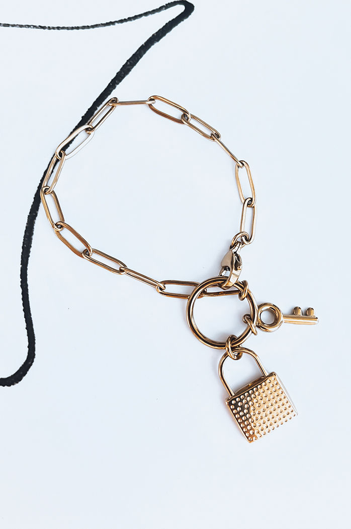 Damenarmband LOCK KEY Farbe Gold DSTREET LY0099