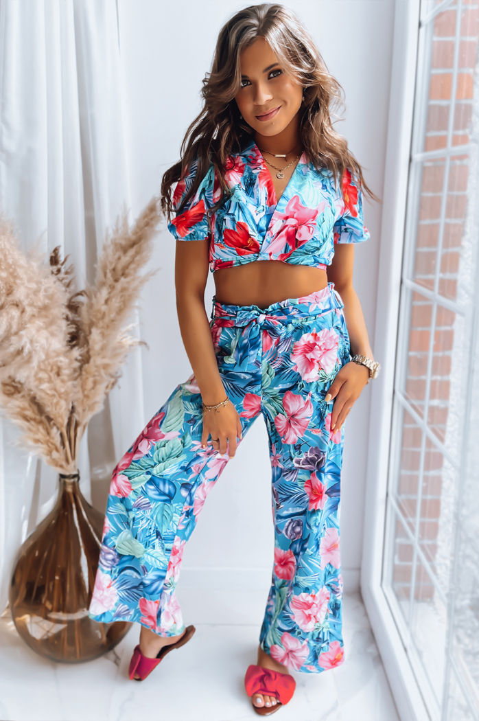 Damen Top FLOWER BOOM Farbe Türkis DSTREET RY2230