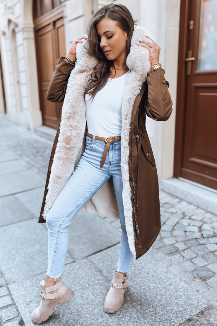 Damen Winter Parka Jacke HARPERSOFT Kaffee Dstreet TY3686
