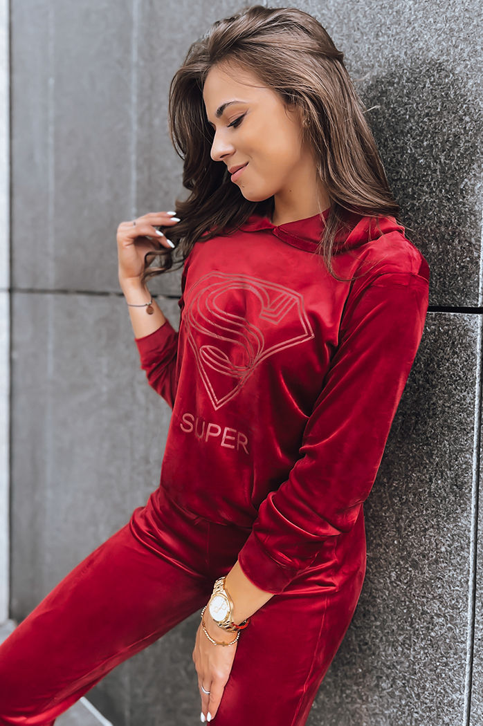 Damen Veloursanzug Vogue Velour Farbe Weinrot DSTREET AY0875