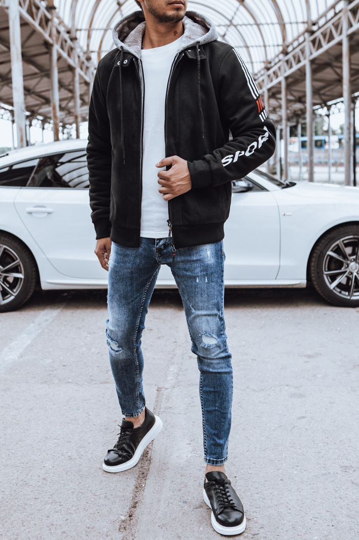 Herren Sweatshirt mit Aufdruck Farbe Schwarz DSTREET BX5612
