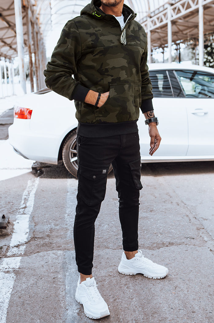 Herren Kapuzenpullover Farbe Grün DSTREET BX5615