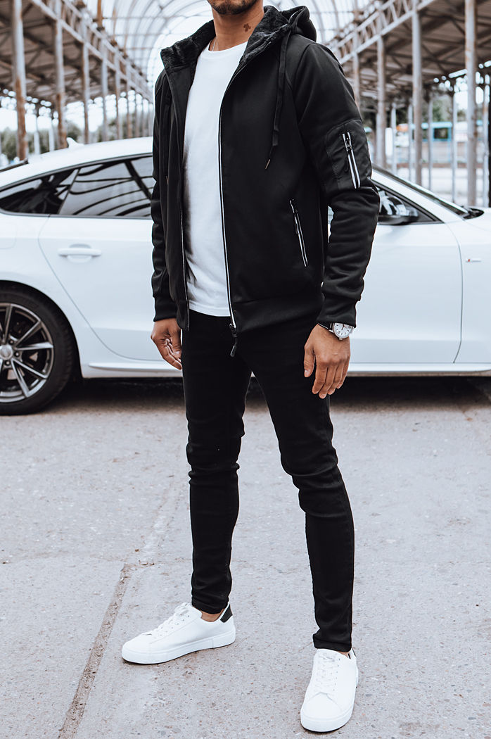 Herren Sweatshirt mit Reißverschluss Farbe Schwarz DSTREET BX5627