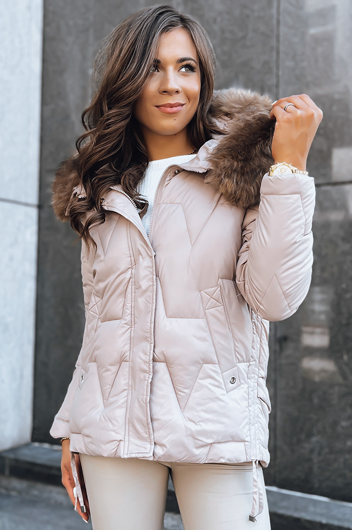 Damen Winterjacke SNOW Farbe Beige DSTREET TY3817
