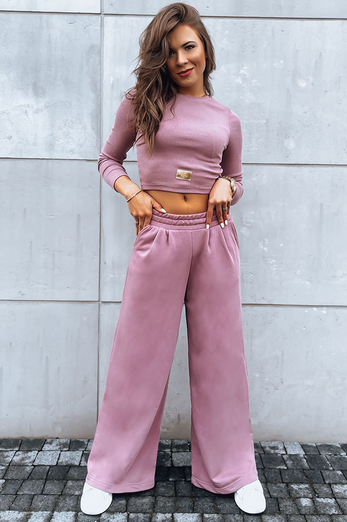 Damen Set aus weiter Hose und Crop Top ASTRAL ALLURE lila Dstreet AY0907