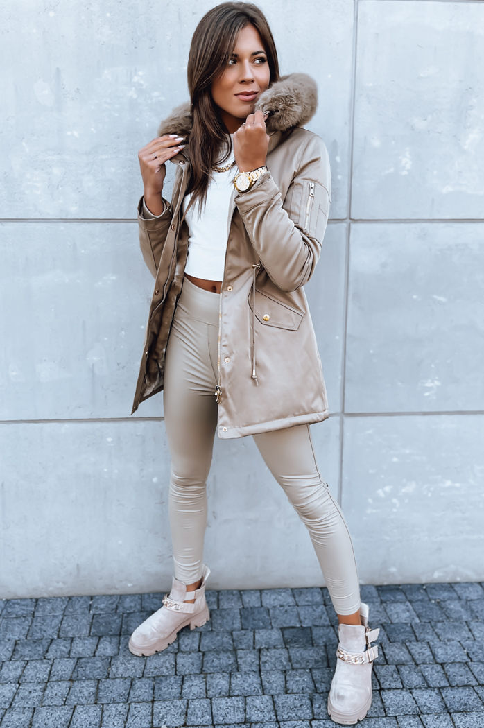Damen Winter Parka Jacke GODDESS beige Dstreet TY3868
