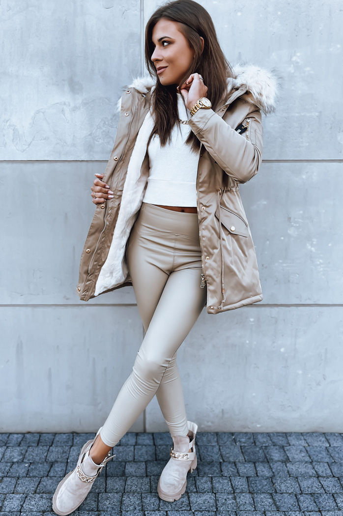 Damen Winterjacke VIXEN Farbe Beige DSTREET TY3873