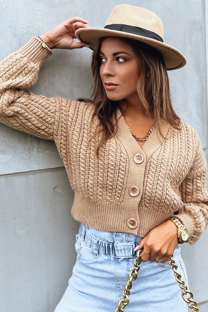 Damen Strickjacke MINERWA Farbe Camel DSTREET MY2200