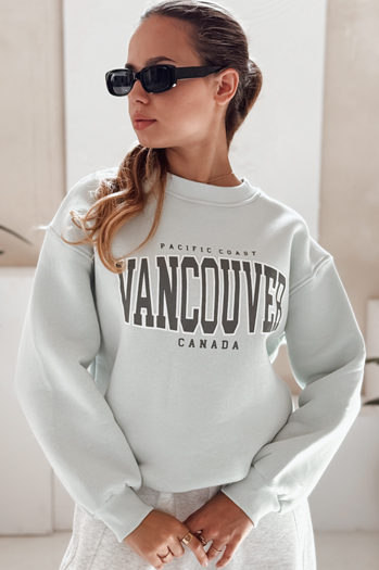 Damen Sweatshirt ohne Kapuze VANCOUVER mint Dstreet BY1226