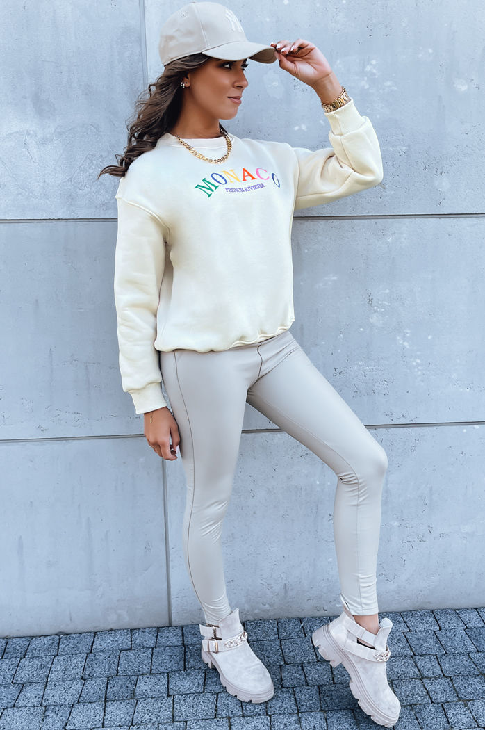 Damen Oversize Sweatshirt MONACO Farbe Creme DSTREET BY1232