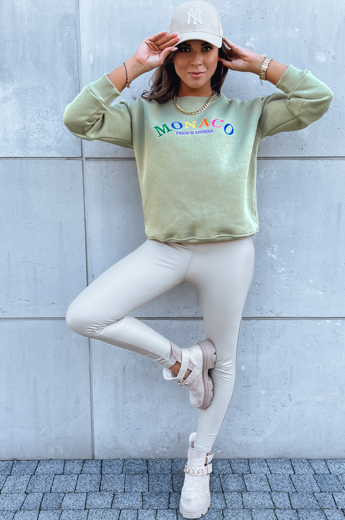 Damen Oversize Sweatshirt MONACO Farbe Dunkelgrün DSTREET BY1233