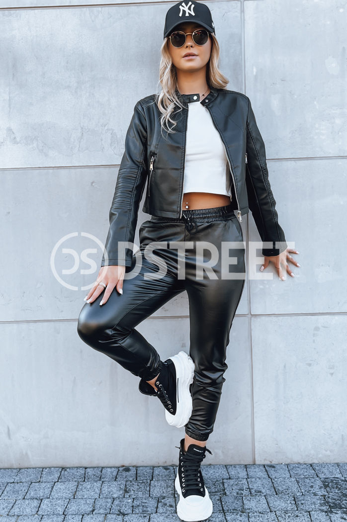 Damen Lederjacke CHIC STYLE schwarz Dstreet TY3897