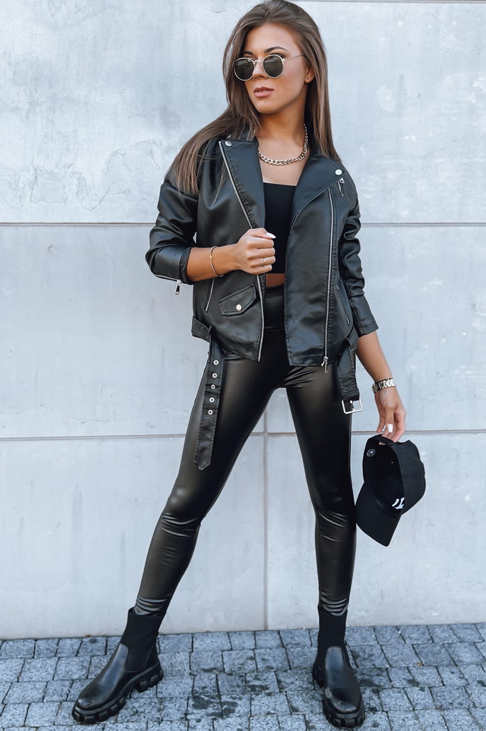 Damen Lederjacke VOGUE GLAM schwarz Dstreet TY3898