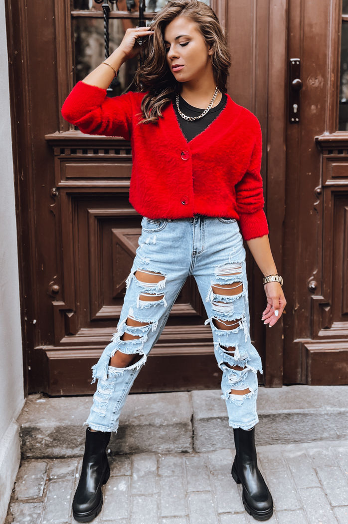 Damen Strickjacke AHRI Farbe Rot DSTREET MY2259