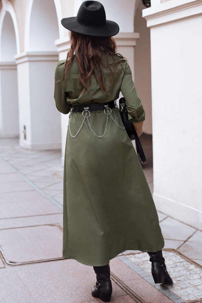 Midikleid MORTISZ Farbe Khaki DSTREET EY2379