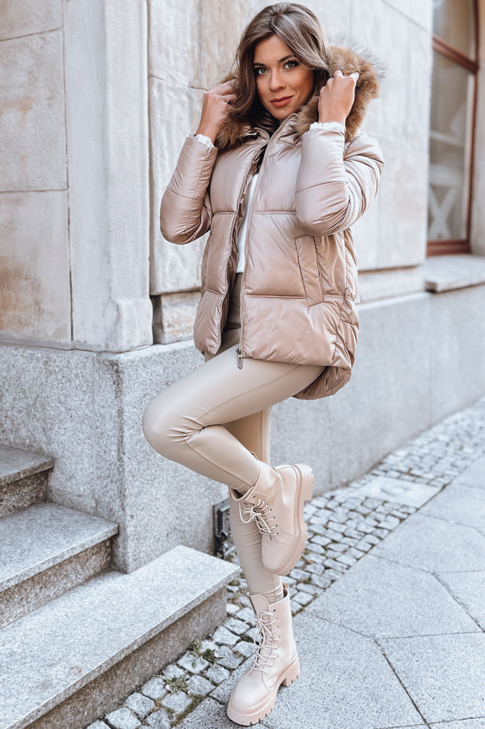 Damen Winterjacke SPARKLE Farbe Camel DSTREET TY3948