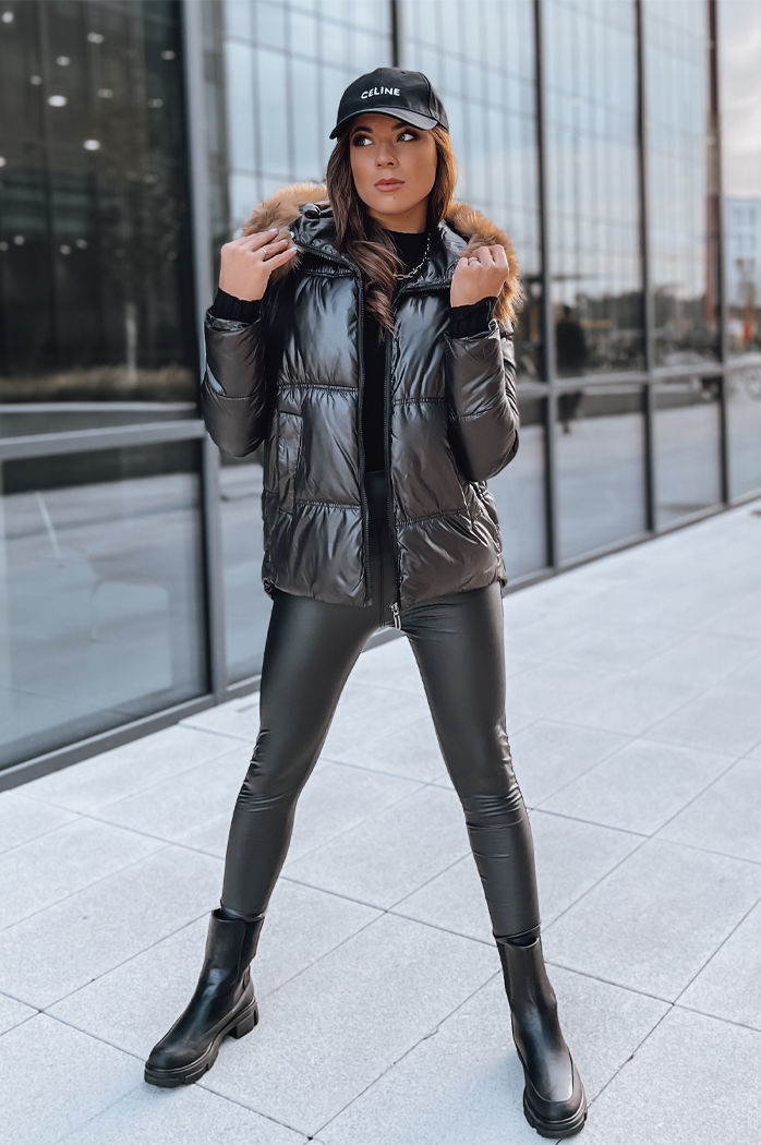 Damen Winterjacke SPARKLE Farbe Schwarz DSTREET TY3953