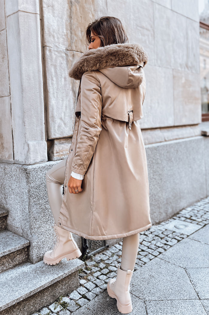 Damen Winterjacke LUSTER Farbe Beige DSTREET TY3958