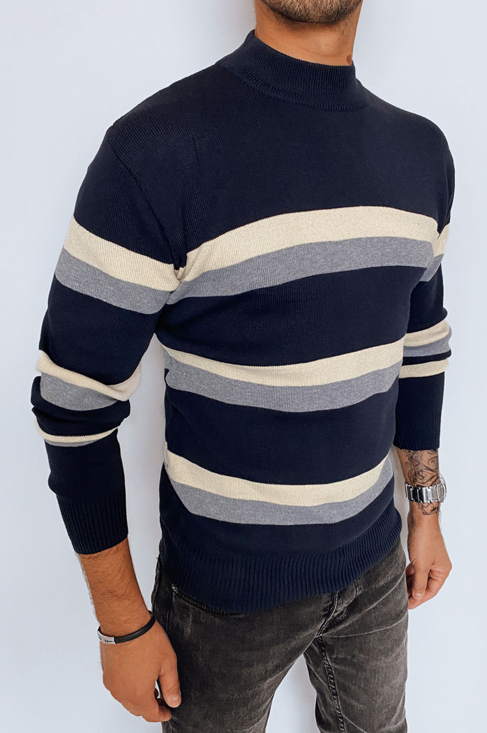 Herren Gestreifte Pullover Farbe Dunkelblau DSTREET WX2126