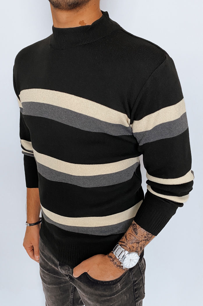 Herren Gestreifte Pullover Farbe Schwarz DSTREET WX2127
