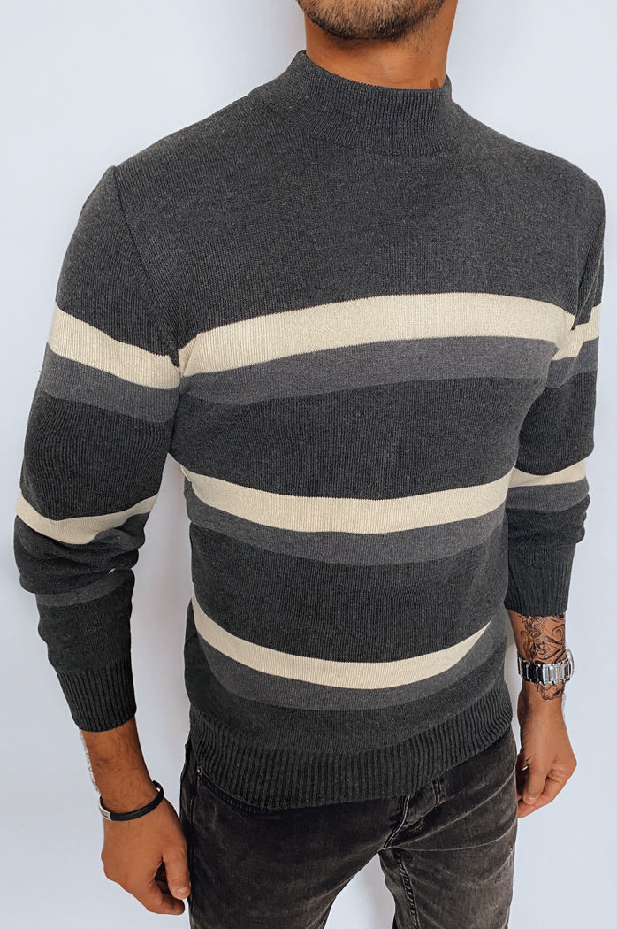 Herren Gestreifte Pullover Farbe Dunkelgrau DSTREET WX2128