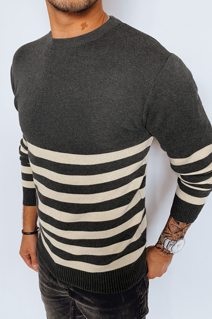 Herren Gestreifte Pullover Farbe Dunkelgrau DSTREET WX2133
